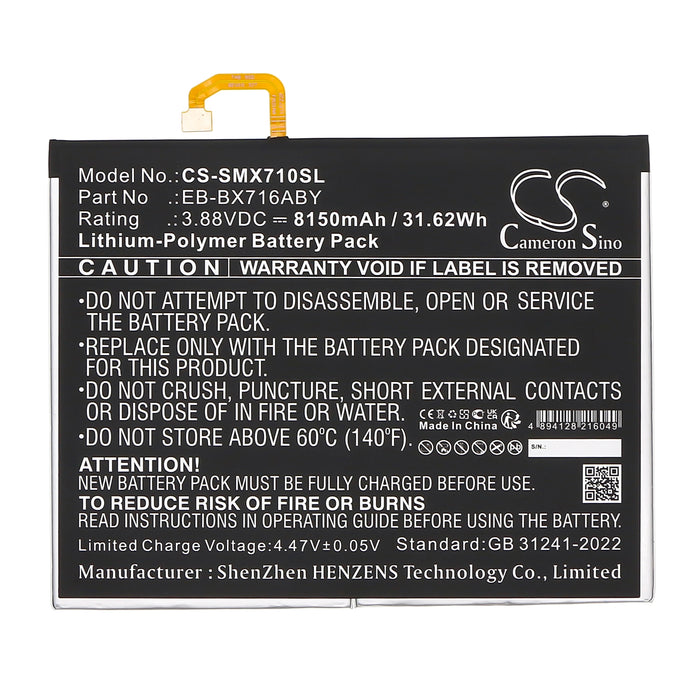 Samsung Galaxy Tab S9 SM-X710 SM-X710N SM-X716 SM-X716B SM-X716N Tablet Replacement Battery