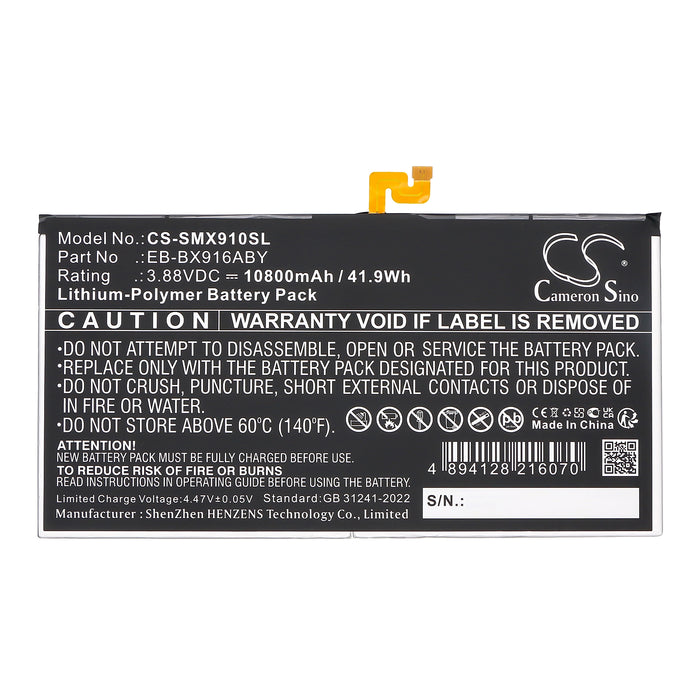 Samsung Galaxy Tab S9 Ultra SM-X910 SM-X910N SM-X916 SM-X916B SM-X916C Tablet Replacement Battery