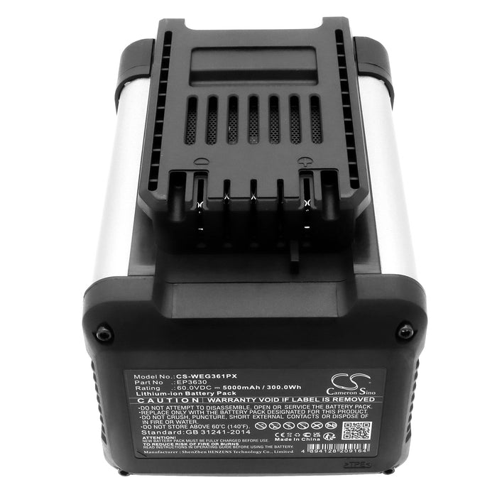 ENVIRO EG755 EG161.9 ENVIRO EG361.9 60V ENVIRO Brushless 60V EG560.9 EG758 WD561E EG261.9 WD368E EG361.9 Lawn Mower Replacement Battery