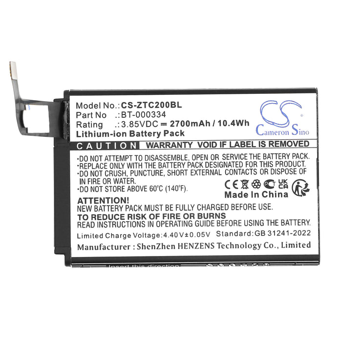 Zebra TC20 TC25 TC200J Barcode Replacement Battery