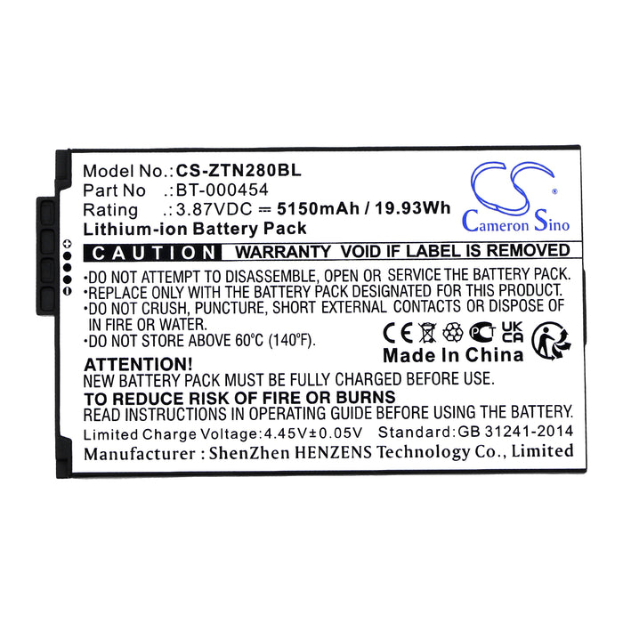 AT&T TC15 TN28 U30 Barcode Replacement Battery