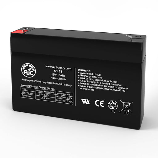 Yuasa NP1.2-6FR 6V 1.3Ah Sealed Lead Acid Replacement Battery