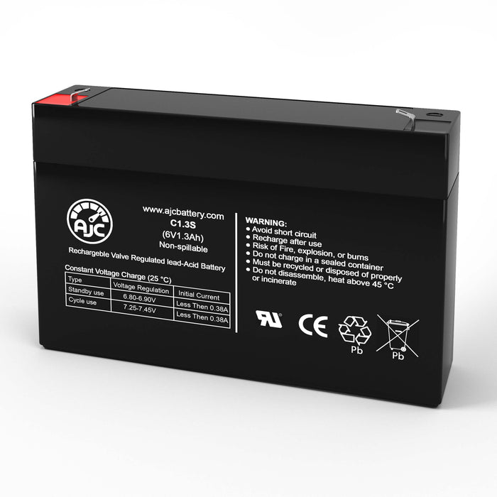 FirstPower FP612 6V 1.3Ah Sealed Lead Acid Replacement Battery