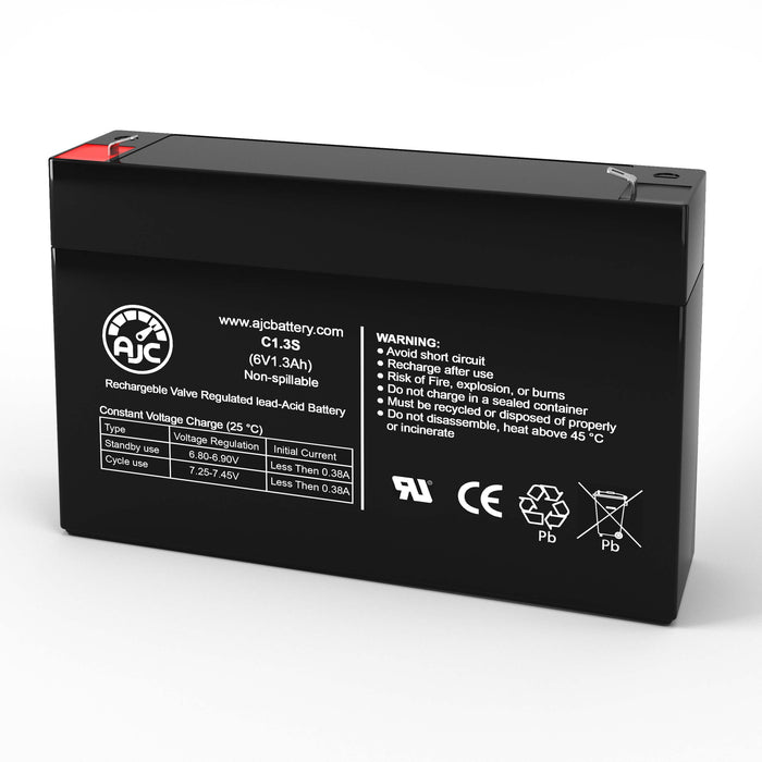 Toyo 3FM1.3 6V 1.3Ah Sealed Lead Acid Replacement Battery