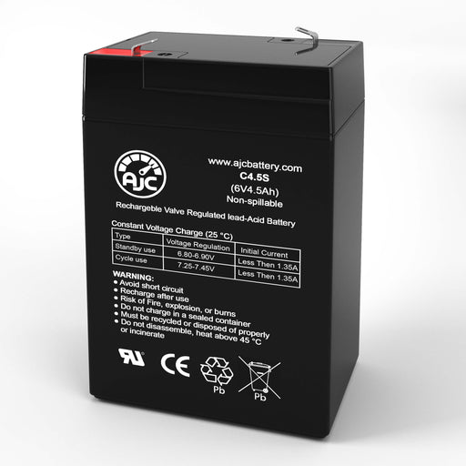 JohnLite 8166DS 6V 4.5Ah Emergency Light Replacement Battery