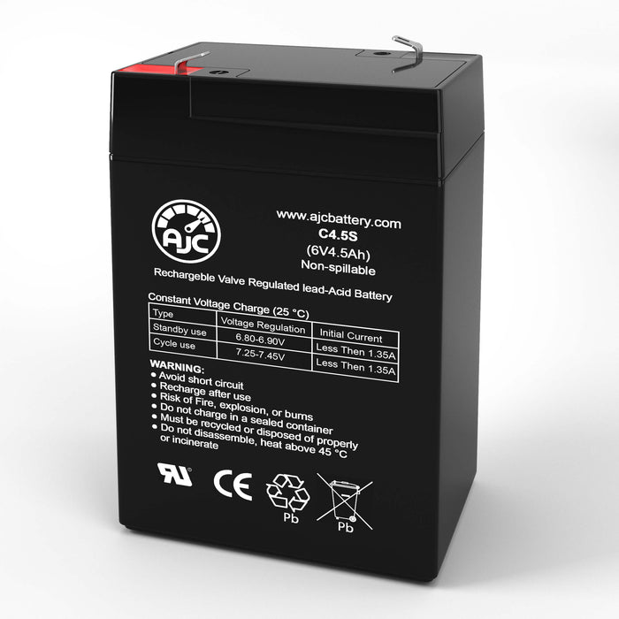 B&B BP4.5-6 (2.76 x 1.89 x 4.21) 6V 4.5Ah UPS Replacement Battery