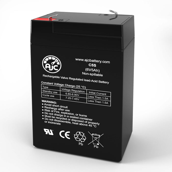 Jasco 0809-0012 6V 5Ah Sealed Lead Acid Replacement Battery