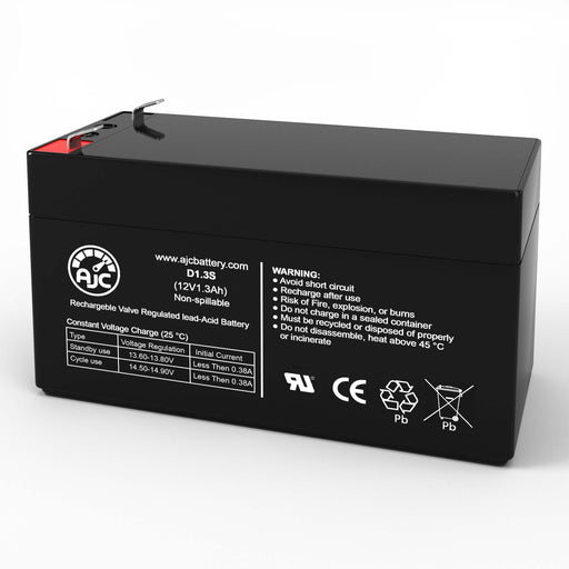 Batterymart SLA-12V1-3 12V 1.3Ah Sealed Lead Acid Replacement Battery