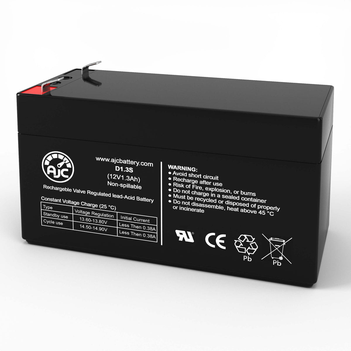 Oracle HD1213 12V 1.3Ah Sealed Lead Acid Replacement Battery ...