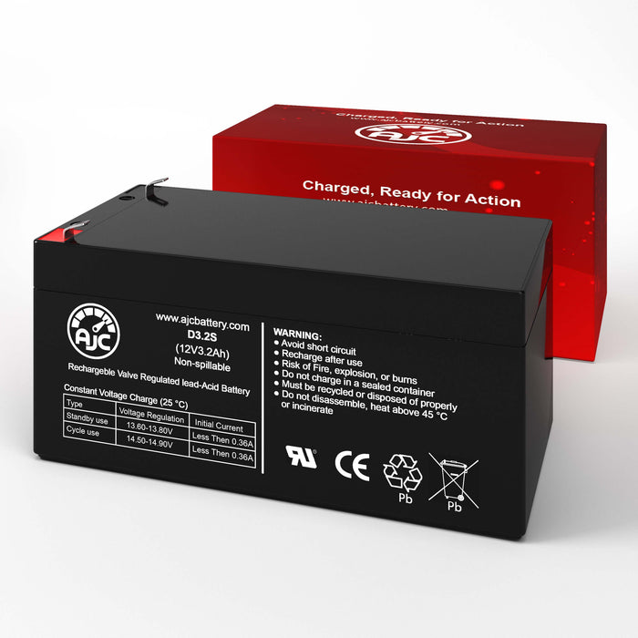 AJC Battery Brand Replacement for a WKA12-3.3F 12V 3.2Ah UPS Replacement Battery-2