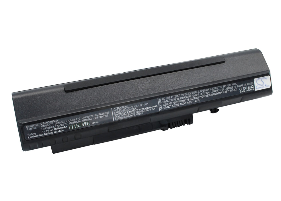 Acer Aspire One 10.1inin (Black) Aspire One 8.9inin (Black) Aspire One A110-1295 Aspire One A11 10400mAh Black Laptop and Notebook Replacement Battery-2
