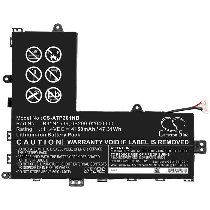 Asus TP201 TP201SA TP201SA-3G Transformer Book Flip TP201 VivoBook Flip TP201SA VivoBook Flip TP201SA-DB01T Vi Laptop and Notebook Replacement Battery-3