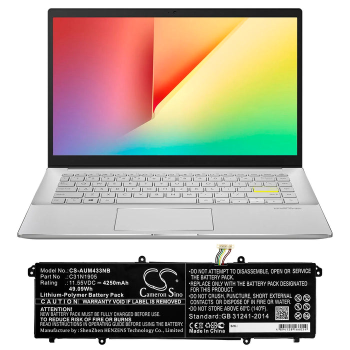 Asus VivoBook 14 S433FL-EB072T VivoBook 14 S433FL-EB093T VivoBook 14 S433FL-EB107T VivoBook 14 S433FL-EB180T V Laptop and Notebook Replacement Battery-5