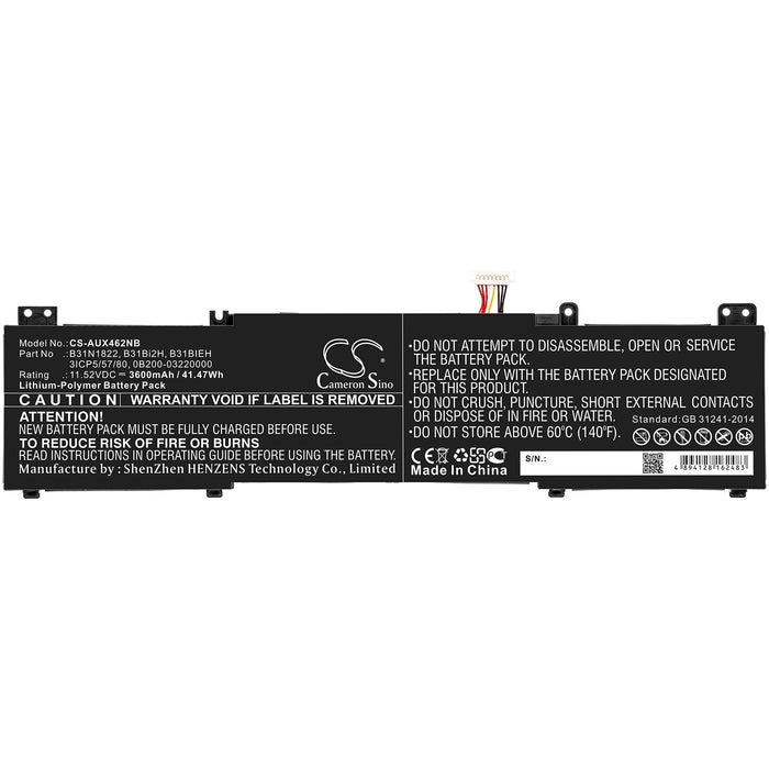 Batterie B31N1822 Pour ASUS ZenBook Flip 14 UM462DA UX462DA - 11,52V 42Wh - Remplacement Haute Performance