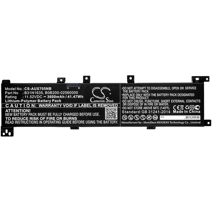 Asus A705QA F705MA-BX030T F705MA-BX058T F705NC F705QA-BX010T F705QA-BX076T F705QR F705UB F705UF-GC067T F705UF- Laptop and Notebook Replacement Battery-3