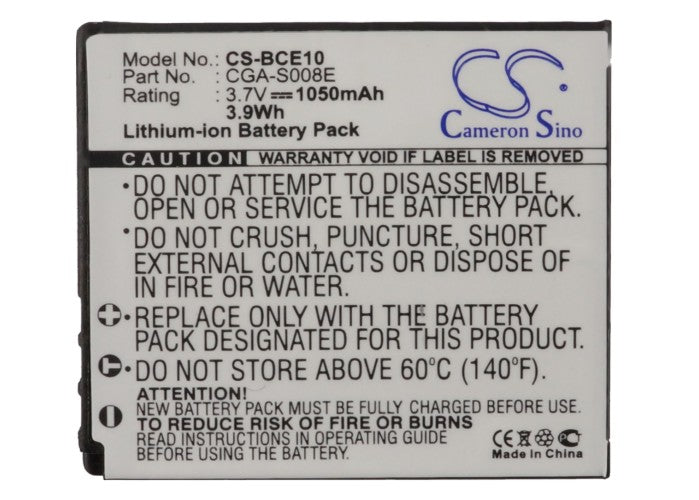 Panasonic DMC-FS3 HM-TA1H HM-TA1R HM-TA1V Lumix DMC-FS5 Lumix DMC-FS20 Lumix DMC-FS20EG-K Lumix DMC-FS20EG-S Lumix DMC-FS20 Camera Replacement Battery-5