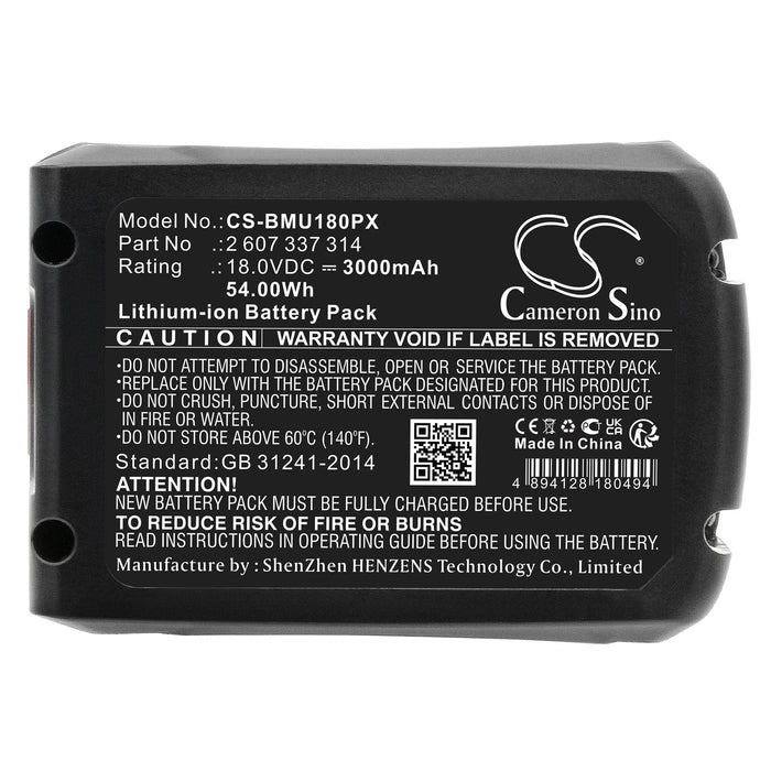 Bosch AdvancedGlue 18V AdvancedMulti 18 AdvancedOrbit 18 AdvancedShear 18V-10 AdvancedVac 18V-8 BBS11114AU 02  3000mAh Garden Tool Replacement Battery