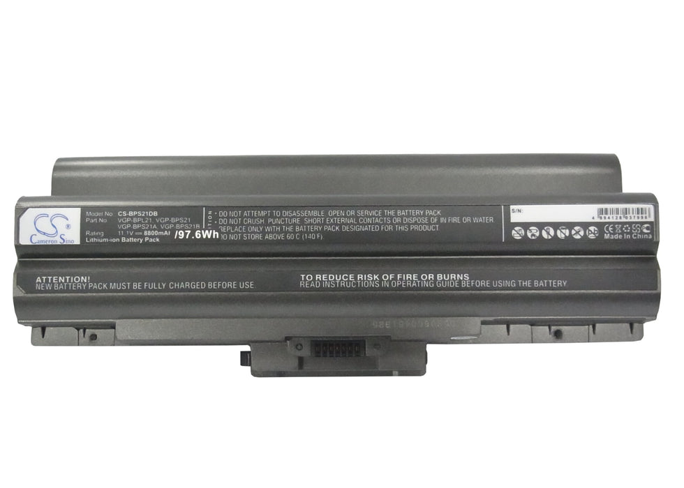 Sony AIO VPCF11JFX B VAIO VPCF11M1E PCG-81311L VAIO VGN-AW41JF VAIO VGN-AW41MF VAIO VGN-AW41XH V 8800mAh Black Laptop and Notebook Replacement Battery-5