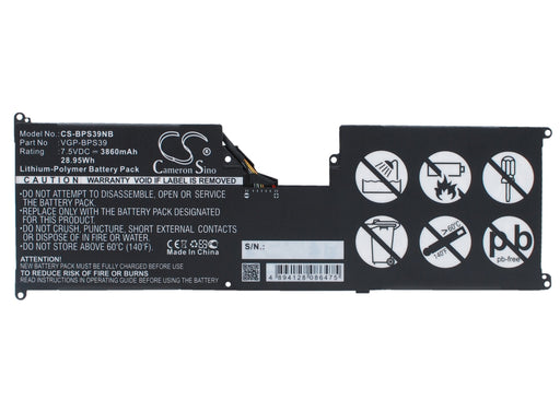 Sony SVT11213CGW SVT11215CGB W SVT11215CW VAIO Tap Replacement Battery-main