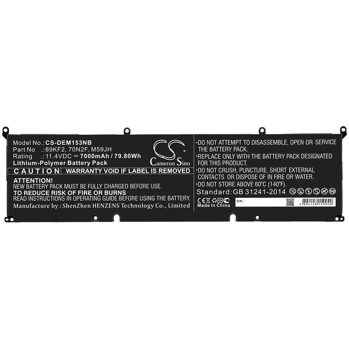 Dell Alienware M15 2020 ALW15M-5758 Alienware M15 R3 Alienware M15 R3 P87F Alienware M17 2020 Alienware M17 R3 Laptop and Notebook Replacement Battery-3