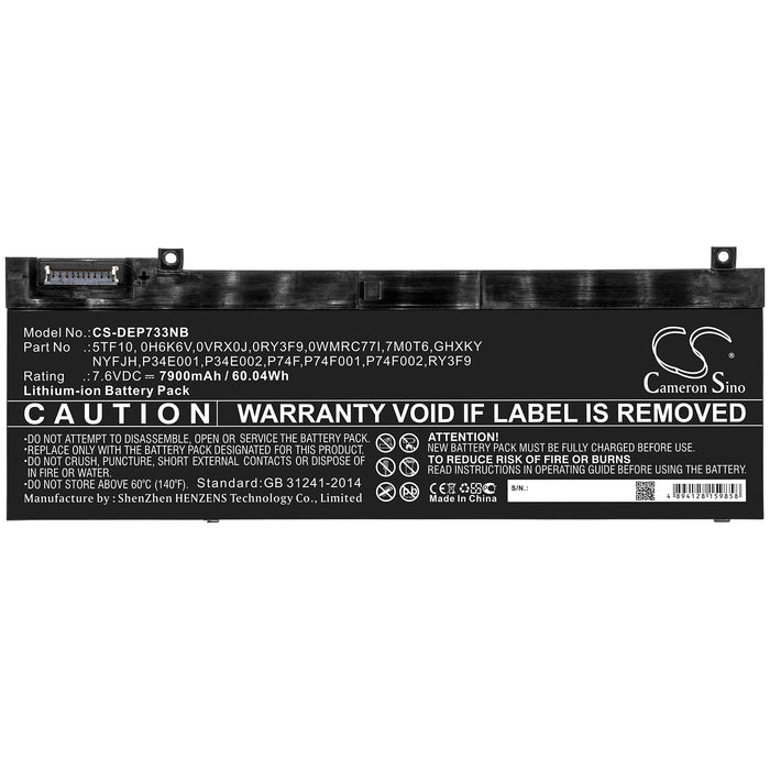 Dell Precision 7330 Precision 7530 Precision 7540 7900mAh Laptop and Notebook Replacement Battery-3