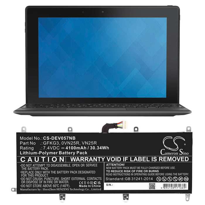 Dell Venue 10 Pro Venue 10 Pro 5056 4100mAh Laptop and Notebook Replacement Battery-5