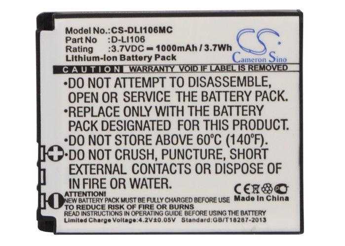 Pentax MX-1 Optio X90 Camera Replacement Battery-5