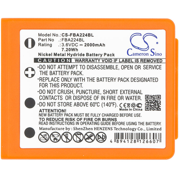 HBC Radiomatic Keynote Radiomatic Linus 4 Radiomatic Micron 4 Radiomatic Micron 5 Radiomatic Micron  2000mAh Orange Remote Control Replacement Battery-3