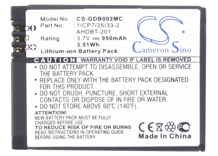 Giroptic edges closer to 360 edges closer to 360° action ca 950mAh Camera Replacement Battery-5