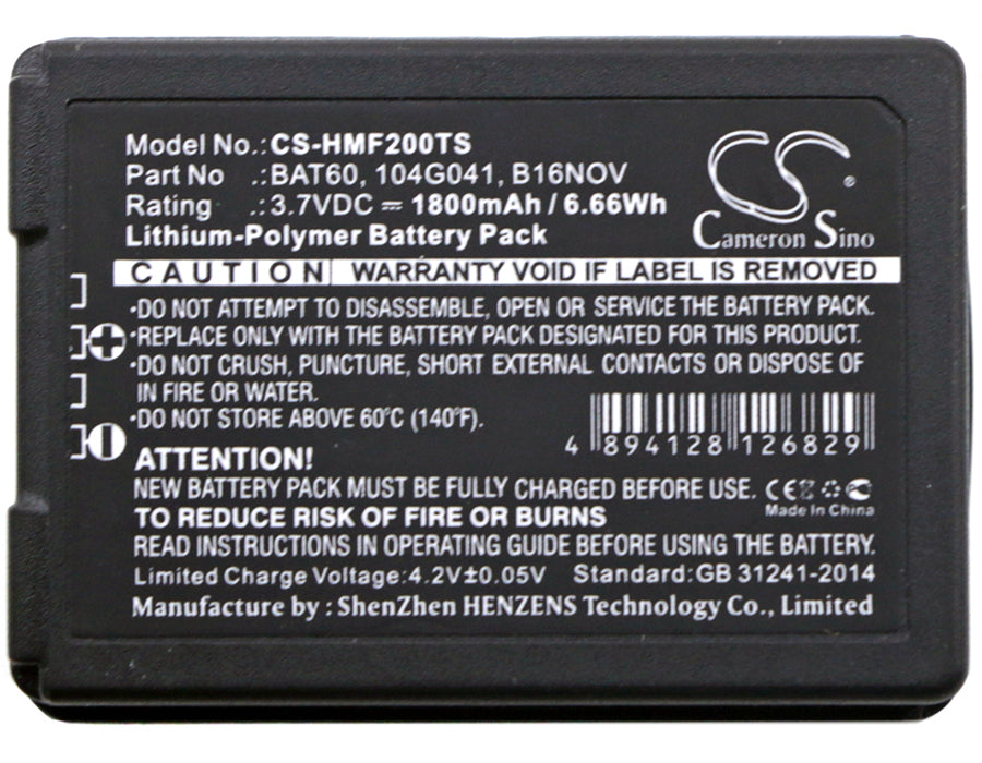 HME FreeSpeak II FreeSpeak II 1.9GHz FreeSpeak II 2.4GHz beltpacks Headphone Replacement Battery-5