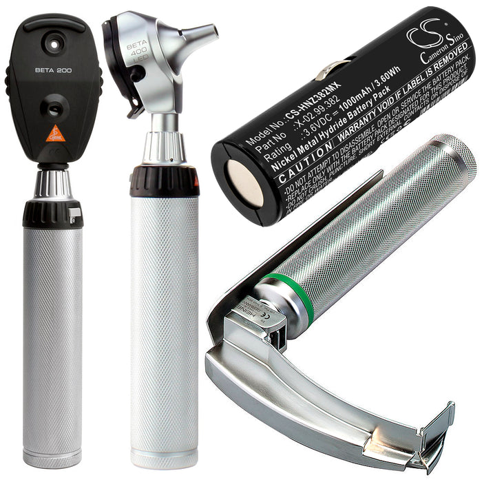 Heine Beta Handles ophthalmoscope Beta 200 ophthalmoscope Beta 200s Short F.O. Laryngoscope Handle 1000mAh Medical Replacement Battery-4