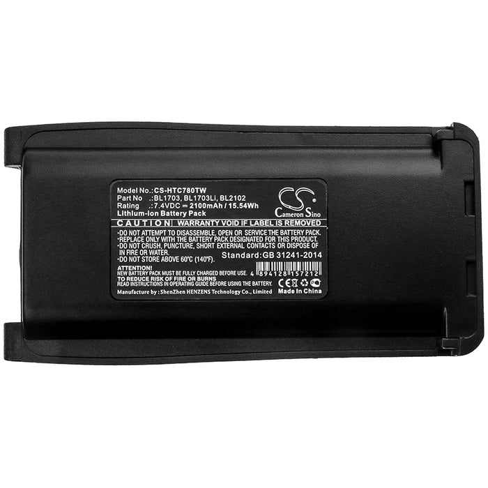 Relm RPU7500 RPV7500 2100mAh Two Way Radio Replacement Battery-5