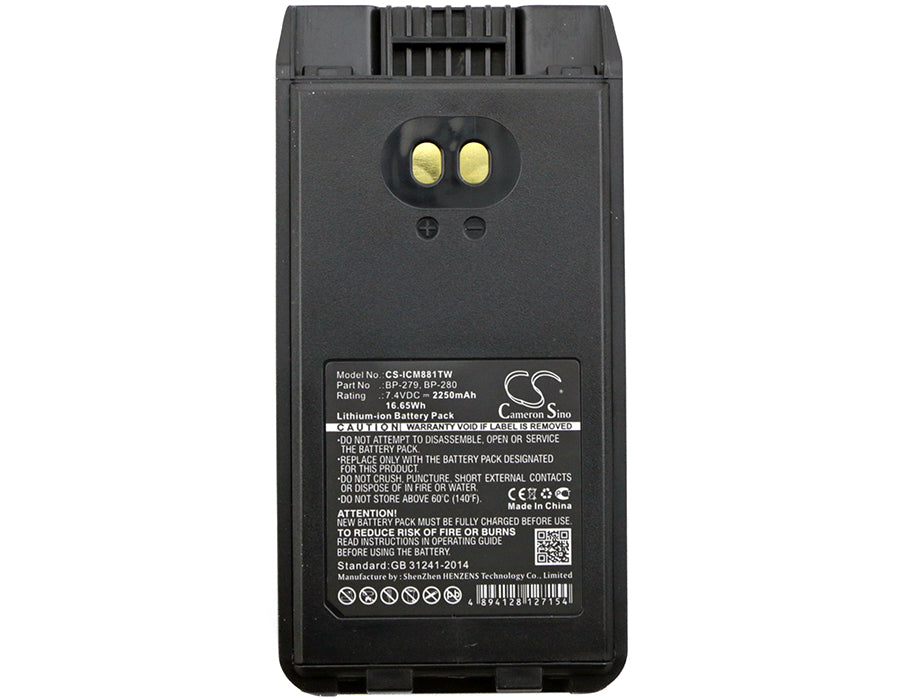 Bearcom BC1000 IC-F1000 IC-F1000S IC-F1000T IC-F2000 IC-F2000S IC-F2000T 2250mAh Two Way Radio Replacement Battery-5