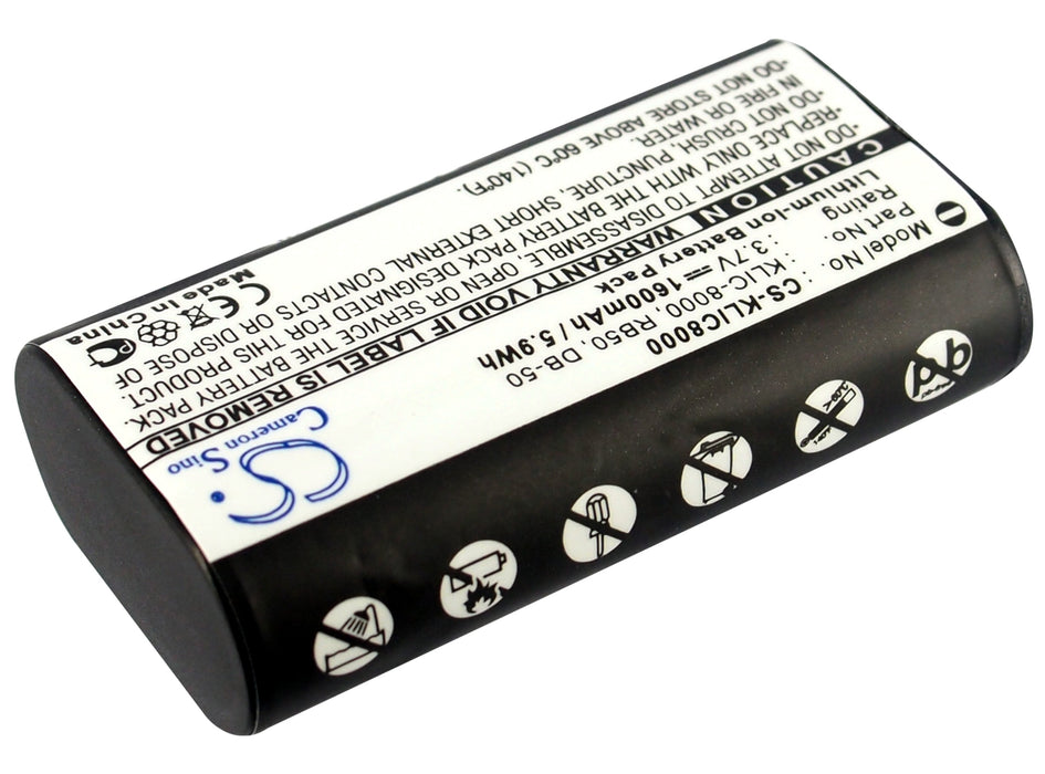 Vhbw Batteria Compatibile Kodak EasyShare Z712 IS, Z812 IS, Z8612 IS, ZX1 HD – 1520 MAh, 3.6V, Li-Ion (Sostituisce RB50/Klic-8000)