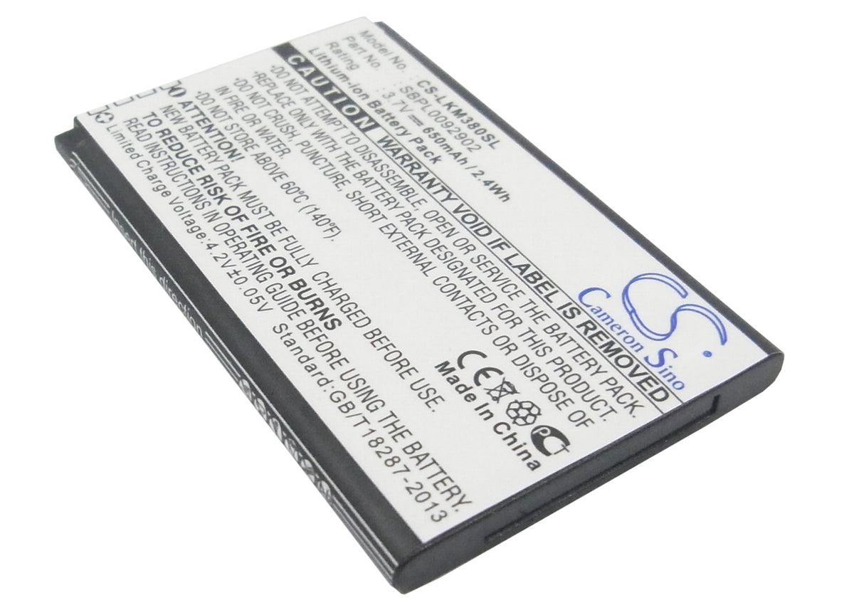 Batterie Li-Ion Pour LG GB250 GB258 GD350 GM210 KF300 KM300 Km380 Km500 Ks360 Ks365 Remplace Lgip 330g Sbpl0083511 2723 3186