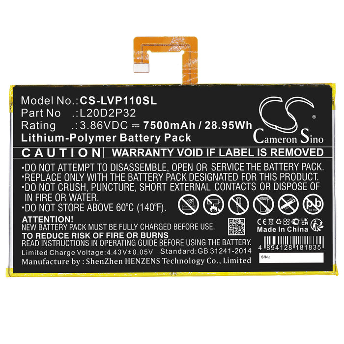 Lenovo Tab P11 Tab P11 5G TB-J606F TB-J607Z Tablet Replacement Battery