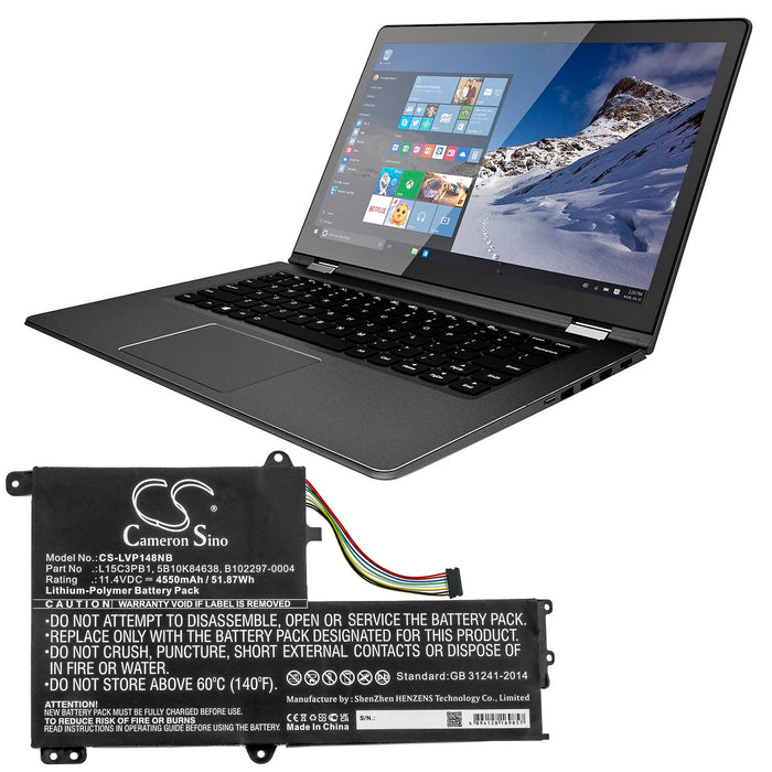 Lenovo Flex 4-1480 14in Flex 4-1570 Flex 4-1580 80VE IdeaPad Flex 4-1480 Laptop and Notebook Replacement Battery-5