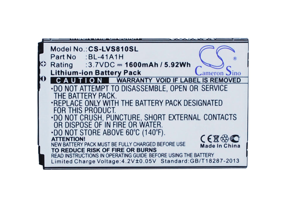 LG CZ2112LWR D390 D390N LGLS660AVB LS660 MS395 Optimus F60 Optimus MS395 Transpyre Transpyre 4G Tribute Tribu 1600mAh Mobile Phone Replacement Battery-5
