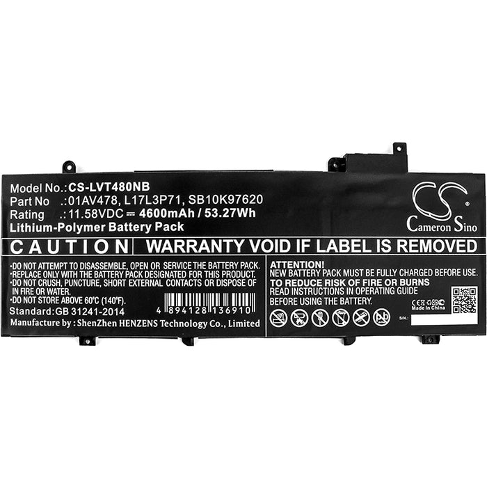 Lenovo ThinkPad T480s ThinkPad T480s 20L7002LCD ThinkPad T480s 20L7002XCD ThinkPad T480s 20L7A006CD ThinkPad T Laptop and Notebook Replacement Battery-3