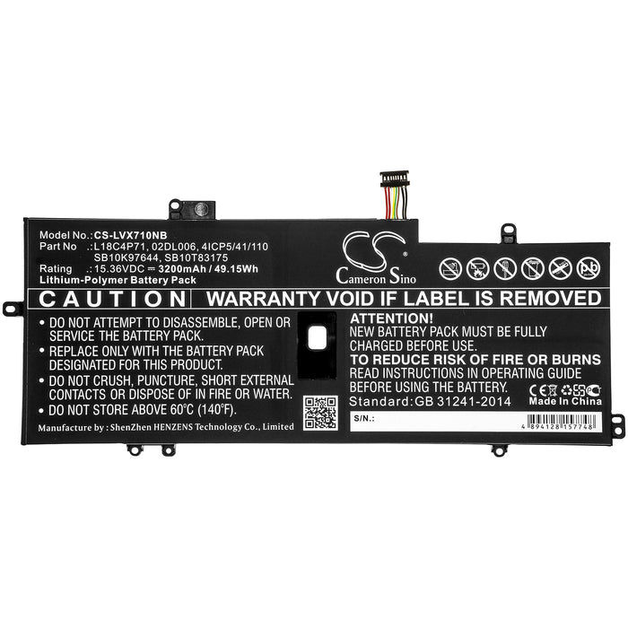 Lenovo ThinkPad X1 Carbon 2019 ThinkPad X1 Carbon 7th 3200mAh Laptop and Notebook Replacement Battery