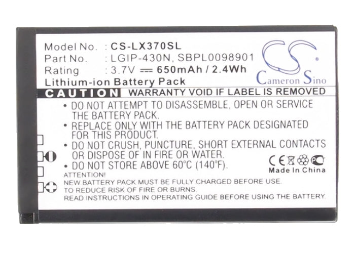 LG 990G C320 Cookie Fresh GC300 Gentle GS290 GS390 GU280 GU285 GU295 GW300 GW330 Imprint LG990G LN240 LN240 Remarq LX Mobile Phone Replacement Battery-5