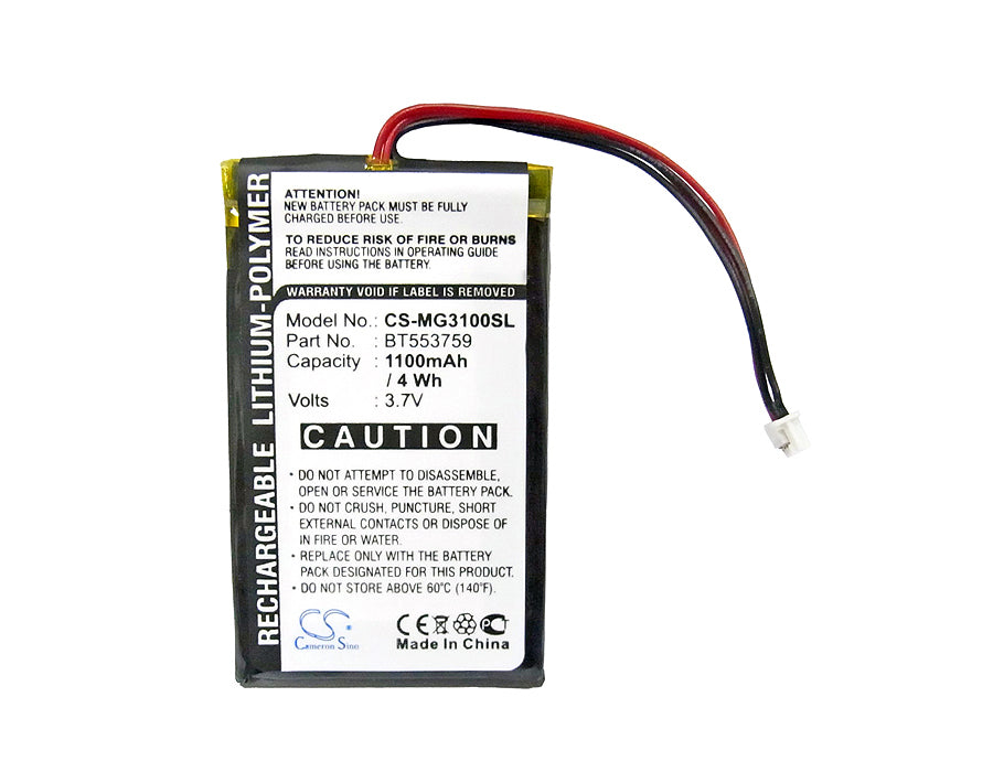 thumbnail image 2 of 3.7V 1100mAh Li-Polymer Replacement Battery For Typhoon MyGuide 3100 (Replaces BT553759) By CellePhone 2 of 4