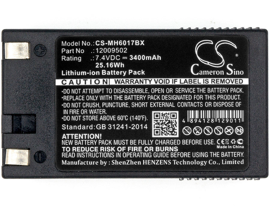 Paxar 6017 Handiprinter 6032 Pathfinder 6037 Pathfinder 6039 Pathfinder 6057 Pathfinder 9460 Sierra Sport MN11L2-G 3400mAh Barcode Replacement Battery