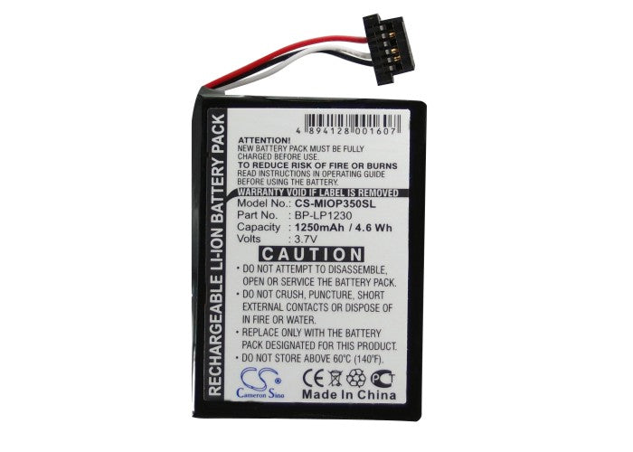 Mitac Mio P350 Mio P510 Mio P550 Mio P550m Mio P710 Mio Spirit 480 Mio Spirit 485 Mio Spirit 487 Mio Spirit 670 Mio Sp 1250mAh GPS Replacement Battery-5