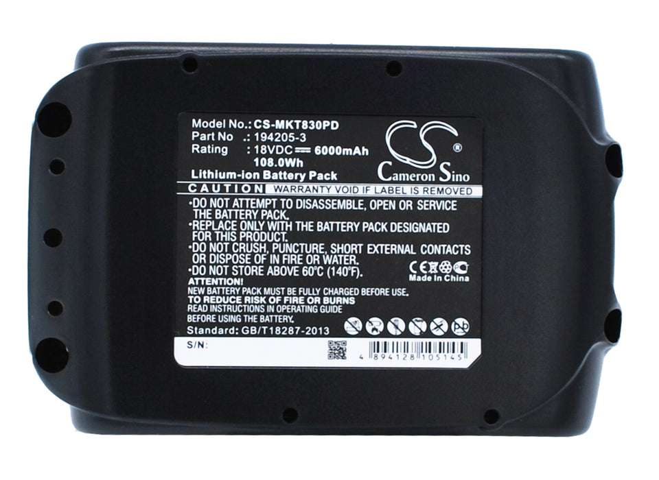 Makita BBO180 BBO180Z BCF201 BCF201Z BCL18 6000mAh Replacement Battery-main