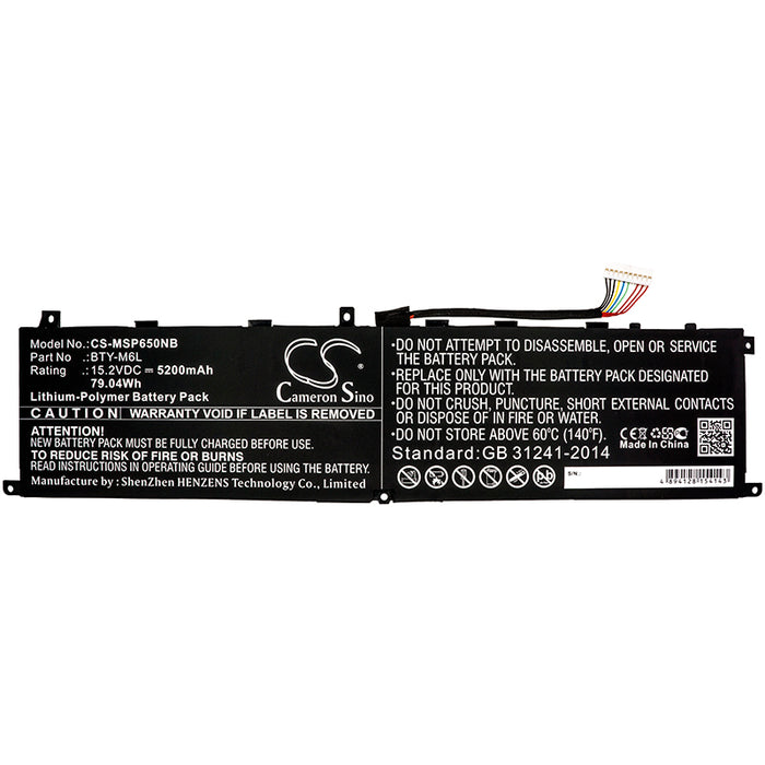 MSI GS65 GS65 Stealth Thin GS65 Stealth Thin 9RE-051US P65 P65 Creator 8RF PS63 Laptop and Notebook Replacement Battery-3