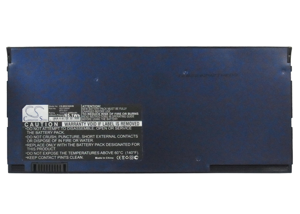 MSI X-Slim X-Slim X320 X-Slim X320-037US X-Slim X320x X-Slim X340 X-Slim X340021US X-Slim X340x X 4400mAh Blue Laptop and Notebook Replacement Battery-5