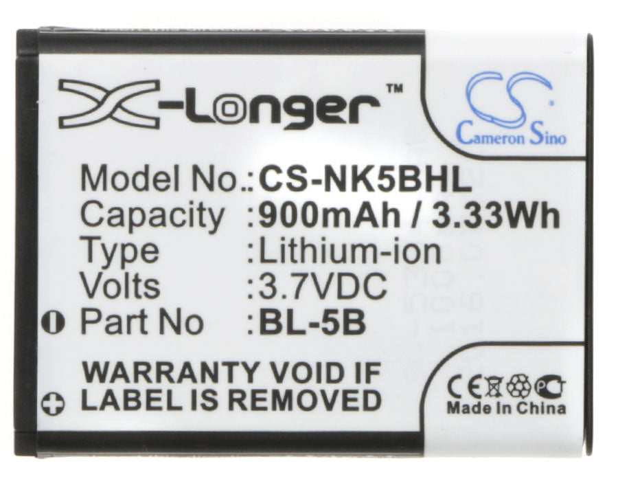 SVP CyberSnap-901 CyberSnap-LS DC-12V DC-12V-2 DC-12VX HDDV-1500 XTHINN-12V XTHINN-12VX XTHINN-12VXB XTHINN-590 900mAh Camera Replacement Battery-5