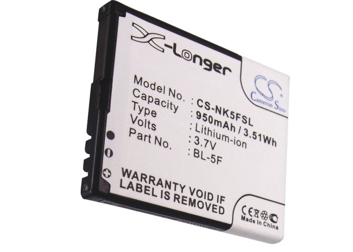 Nokia 6210 Navigator 6290 6710 Navigator C5-SCDMA E65 N93 N93i N93i RM-156 N93i RM157 N95 N96 X5 X5-01 X5-SCDMA Mobile Phone Replacement Battery-5