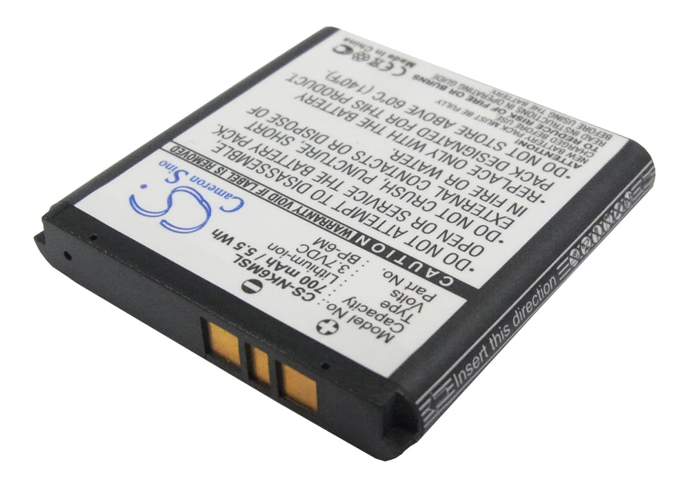 Nokia 3250 3250 XpressMusic 6151 6233 6234 6280 6288 9300 9300i N73 N73 Music Edition N77 N93 RM-153 N93 RM-55 700mAh Mobile Phone Replacement Battery-2